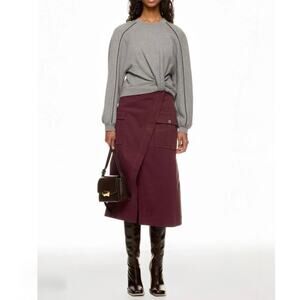 3.1 Phillip Lim Long Sleeve Draped Knit Dress Large
